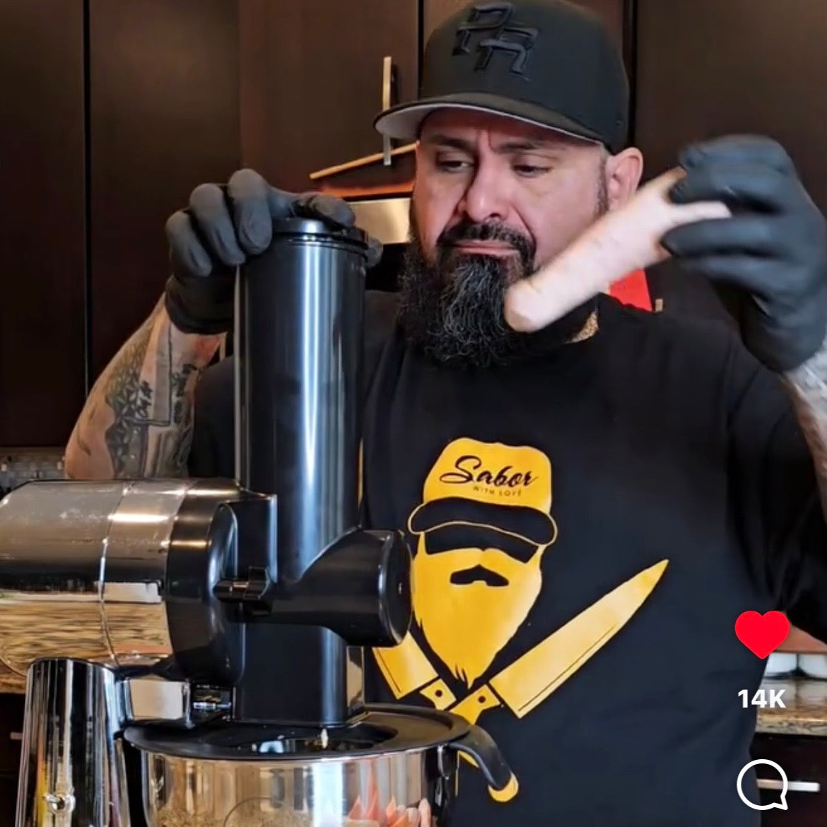 Load video: Chef Greg from Sabor With Love demonstrates Grandma Ann's Electric Grater while preparing fresh masa for pasteles.